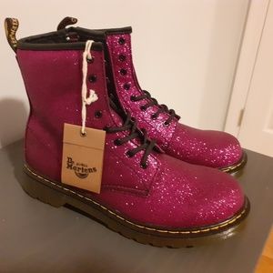 NWT Dr. Martens Purple Glitter Boots 38